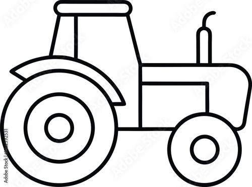 Red farm tractor vehicle isolated on a white background