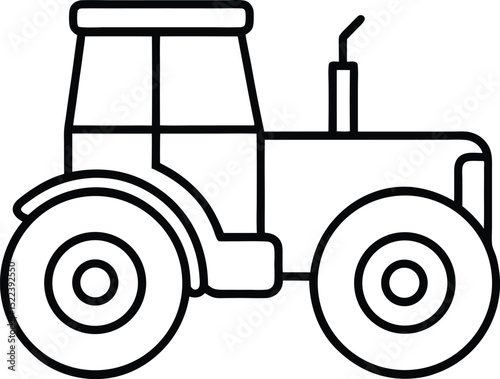 Vintage agricultural tractor silhouette vector illustration for farm transport icon design