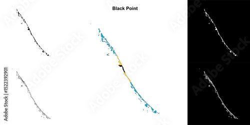 Black Point blank outline map set