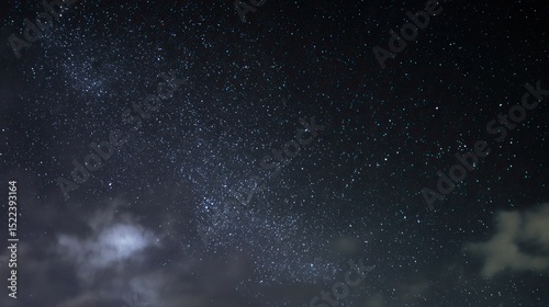 The pitch-black night sky, with the visible Milky Way at its center, presents an eerie and mysterious atmosphere, perfect for space-travel or cosmic-event imagining.