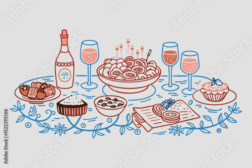 Vector set  icons and vintage design elements for restaurant bar and party use
