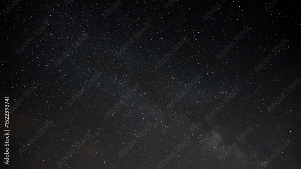 Fototapeta premium The pitch-black night sky, with the visible Milky Way at its center, presents an eerie and mysterious atmosphere, perfect for space-travel or cosmic-event imagining.