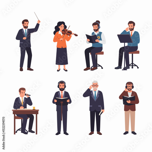 Diverse group of people in various professions