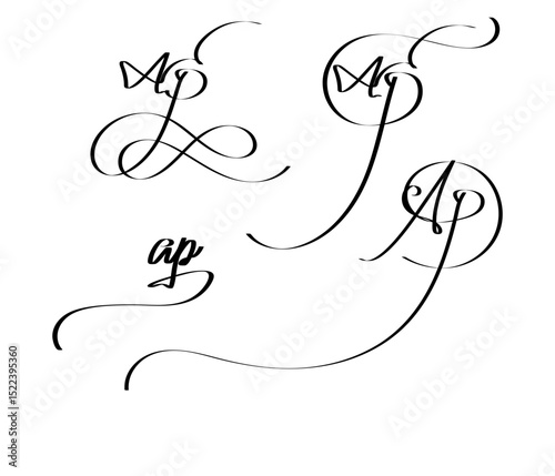 AP Logo – Elegant Calligraphy Monogram with Interlocked A and P Letters