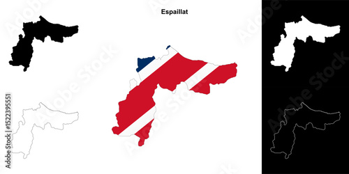 Espaillat province outline map set