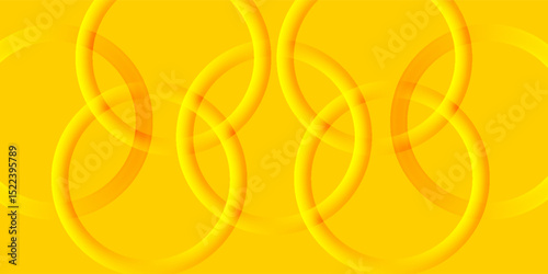 dynamic yellow abstract vector background featuring overlapping translucent rings, creating a sense of depth and movement in a modern geometric design. eps 10