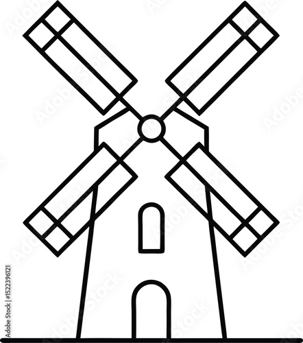 Classic Windmill Illustration A Timeless Symbol of Rural Charm and Energy