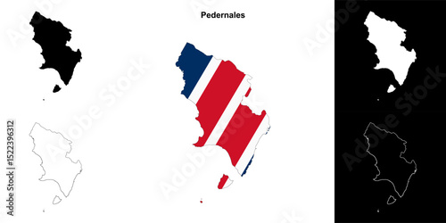 Pedernales province outline map set
