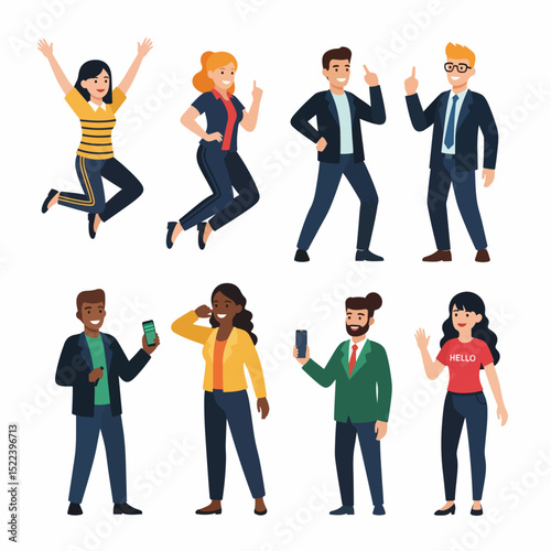 Diverse people group activity flat style
