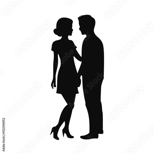 Romantic couple silhouette holding hands close up
