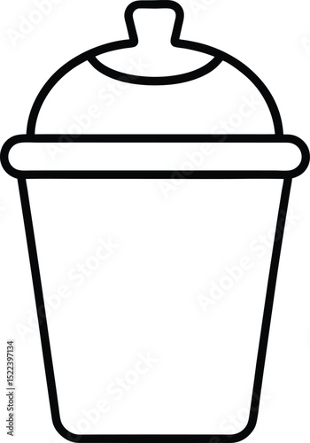 Line Art Illustration of a Classic Cocktail Shaker Perfect for Mixology Designs