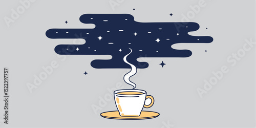A cup of drink whose steam transports us to a universe full of stars.
This coffee is not just a drink, but a portal to infinite imagination.