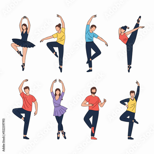 Ballet dancers performing various dance positions