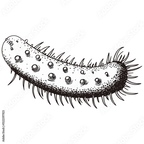 sea ​​cucumber, underwater animal, vector, transparent background, organism, holothuroidea, icon, nature, shape, creature