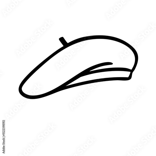 ベレー帽　線画　手書き