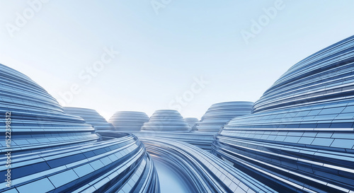 Futuristic architectural background 3d rendering showcasing a cybernetic forest with ai-managed ecosystems, interactive flora, and neural network integration