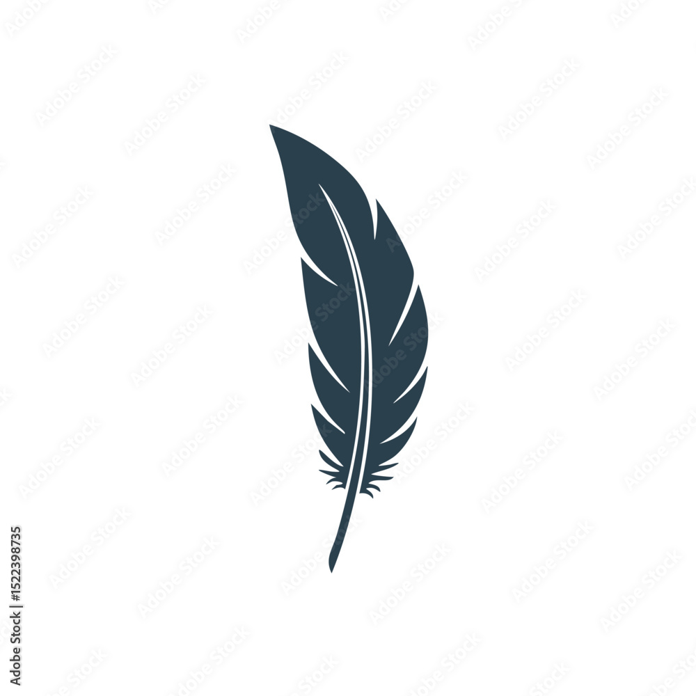 Obraz premium Single dark feather icon design element