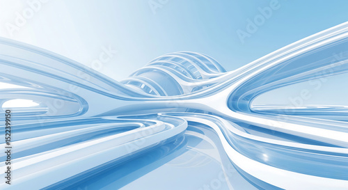 3d rendering of a futuristic architectural background featuring a research enclave with collaborative labs, innovation centers, and knowledge repositories