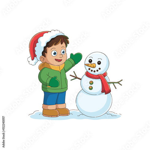 santa claus and snowman