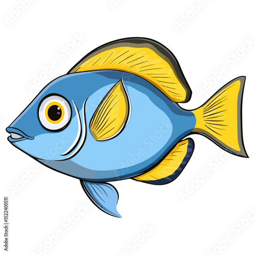 surgeon fish, underwater animal, vector, transparent background, creature, paracanthurus hepatus, fish, ocean, aquarium, underwater, tropical, marine, exotic, colorful, cute, isolated, animal, nature,
