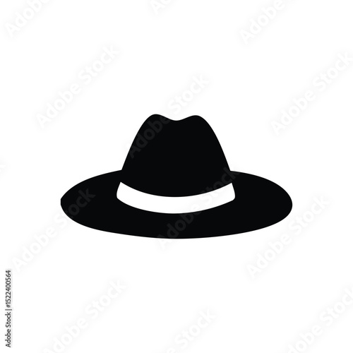 Classic Fedora Hat Icon Elegant Design, Simple Silhouette