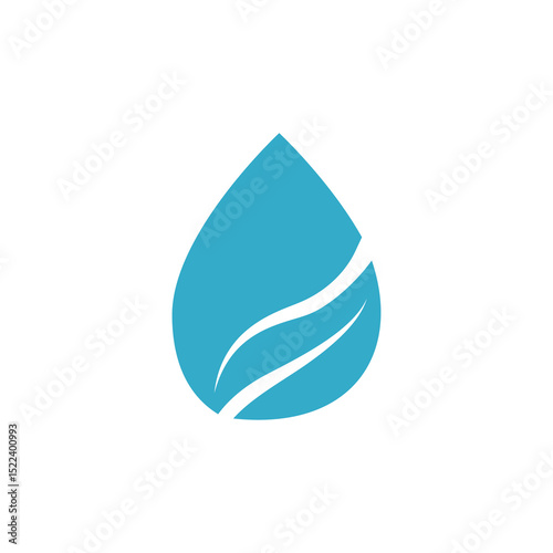 Water drop with leaf inside icon isolated on white background