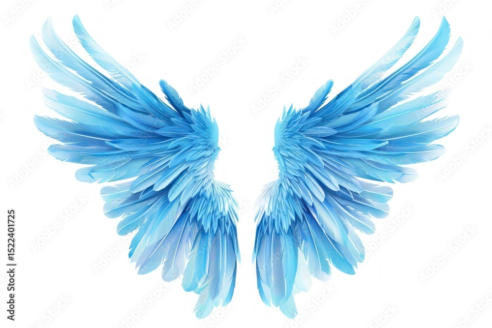 Fototapeta premium Blue angel wings illustration