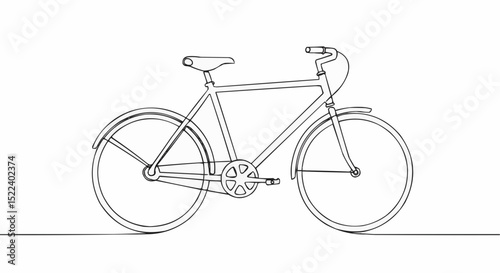 Line drawing of a bicycle.