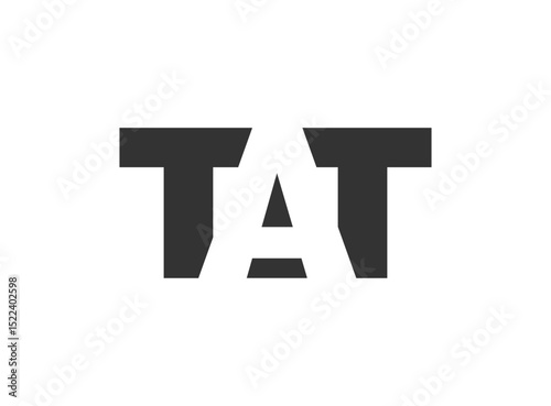 TAT logo design. Initial letter T A T bold font style for tech startups, consulting, corporate branding. Creative company name, headlines typography identity, trendy logotype.