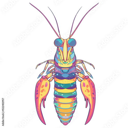 mantis shrimp, underwater animal, vector, transparent background, creature, stomatopoda, animal, isolated, nature, shrimp, seafood, food, icon, marine, prawn, crustacean