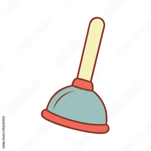 Plunger with a wooden handle in a minimalist style