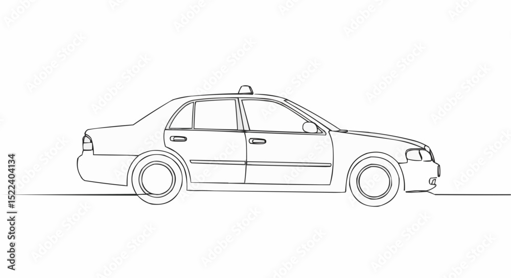 Fototapeta premium A line drawing of a taxi cab, perfect for transportation and travel concepts.