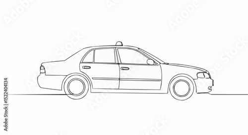 A line drawing of a taxi cab, perfect for transportation and travel concepts.