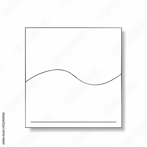 Simple abstract of a line, a rectangle and a shadow.