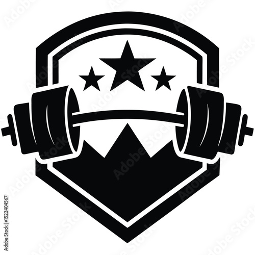 Strength, Power, and Peak Performance Weightlifting Badge Design