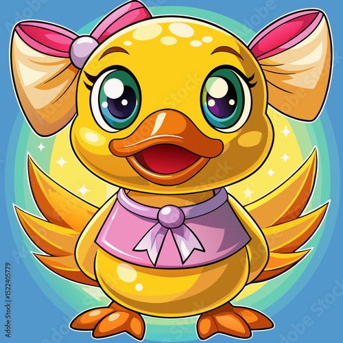 Cute Yellow Duckling Illustration