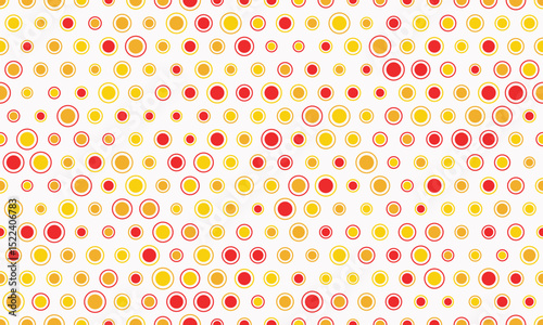 Vibrant red and gold circle pattern, perfect for backgrounds, textile design, or playful branding.  This cheerful, energetic image evokes feelings of warmth, celebration, and optimism.