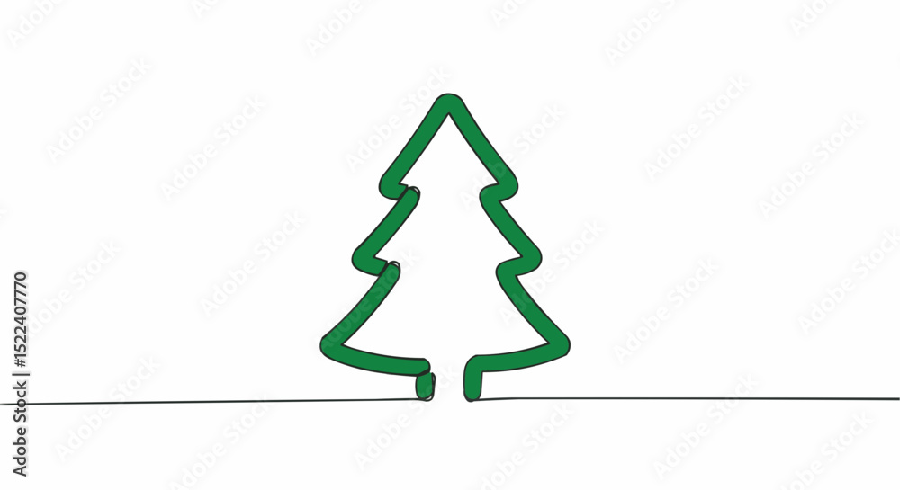 A simple illustration of a green Christmas tree A simple illustration of a green Christmas tree