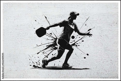 Black and White Drive: Pickleball Style
Focused and Fierce: Pickleball Power
Splat Serve: Pickleball with Impact
Street Art Meets Sports: Pickleball Edition
