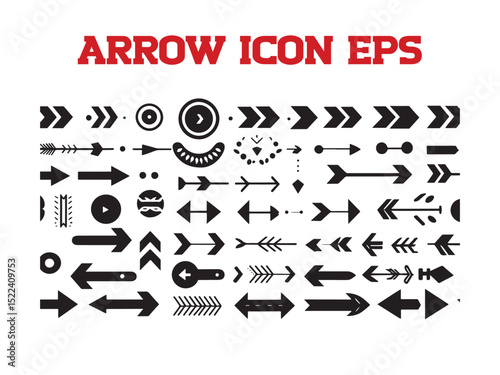 Collection of decorative arrows in various designs and styles for creative design elements