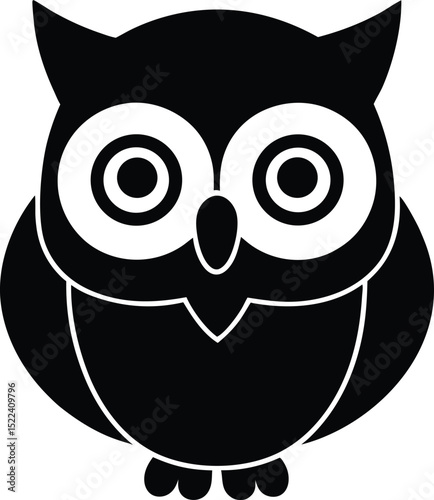 Adorable Black and White Owl Illustration Simple, Cute, and Wise Design