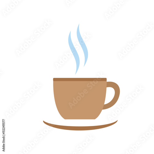 A warm cup of coffee on a saucer