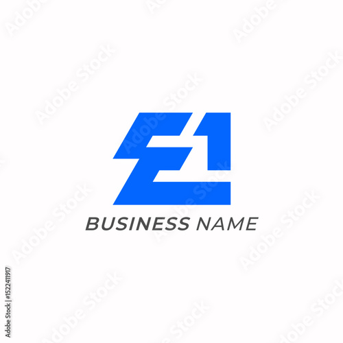 design logo creative letter E and number 1