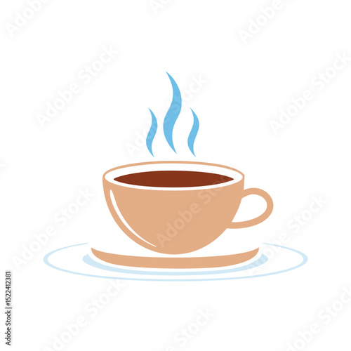 A warm cup of coffee on a saucer