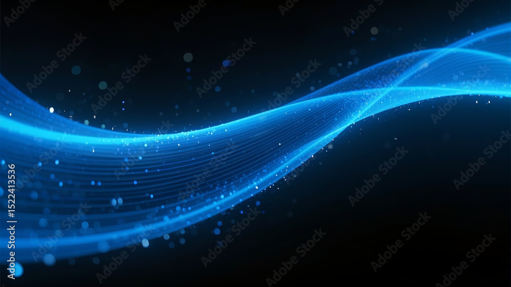 Obraz premium High-tech blue light wave abstract background