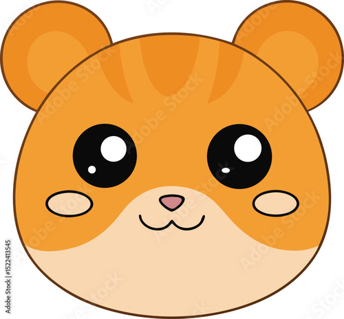 Adorable Orange Hamster Illustration Cute Kawaii Animal Design