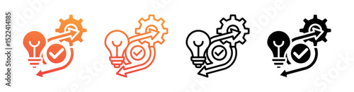 Implementation Multi Style Icon Set Vector 