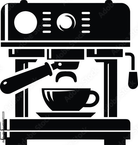 Coffee machine silhouette vector illustration isolated on a white background