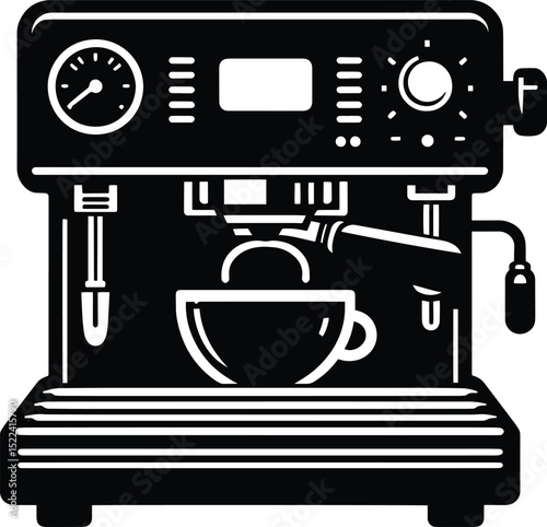 Coffee machine silhouette vector illustration isolated on a white background