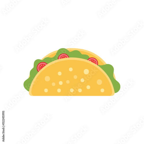 Delicious taco with lettuce and tomato filling